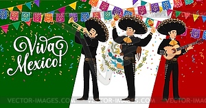 Viva mexico holiday background mexican mariachi - vector clipart