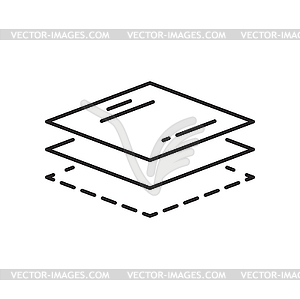 Material layer icon, fiber fabric level filter - vector clipart