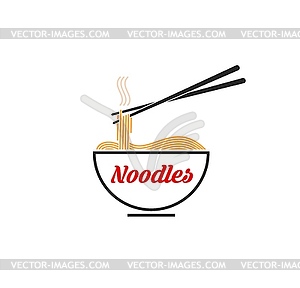 Ramen noodles, Asian cuisine food restaurant icon - vector clipart