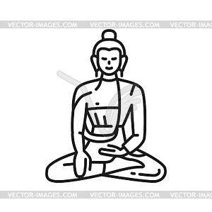 Buddha icon, Buddhism, yoga meditation and Zen - vector image