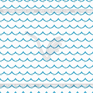 Голубой океан, морские волны на фоне бесшовного узора - изображение в векторном формате