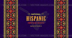 Ethnic ornament pattern national hispanic heritage - vector image