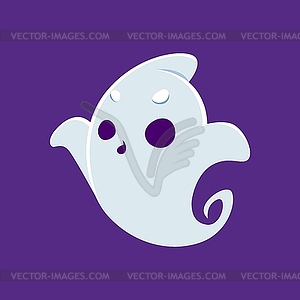 Cartoon cute halloween ghost monster character - vector clip art