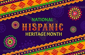 National Hispanic heritage month festival flyer - vector image