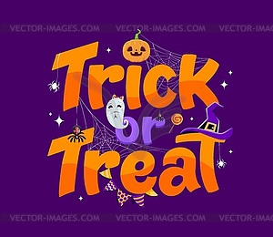 Trick or treat scary halloween banner - vector clipart