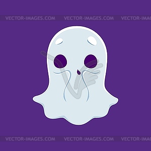 Мультяшный милый кавайный призрак Хэллоуина, говорящий \ - векторный клипарт Royalty-Free