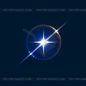 Light flare sparkle, shine flash and glow effect - vector clip art