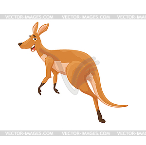 Cartoon jumping kangaroo character funny animal - vector clipart