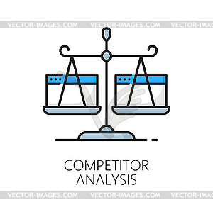 Competitor analysis, web audit icon, analytics - vector clipart