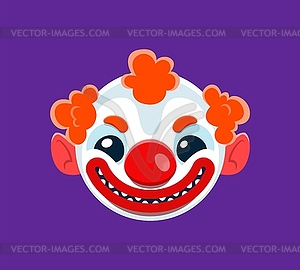 Cartoon Halloween sinister clown emoji character - vector clipart / vector image