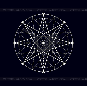 Alchemy sacred sign geometric magic shape - color vector clipart