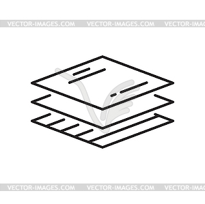 Material layer icon, fiber fabric level filter - vector image