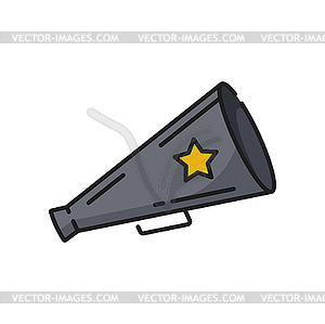 Movie director megaphone, video production icon - vector clip art