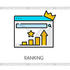 Ranking, SEM search engine marketing, website icon - vector image