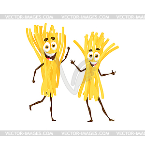 Cartoon vermicelli Italian pasta happy character - vector clipart