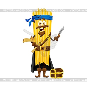 Cartoon lunguine italian pasta pirate character - vector EPS clipart