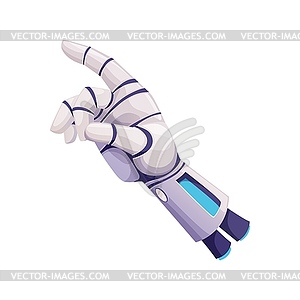 Robotic prosthesis human hand with metal fingers - vector clipart