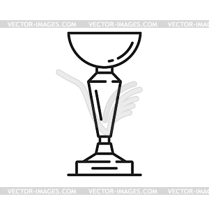 Cup trophy, sport winner award goblet prize icon - vector image