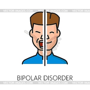 Биполярное расстройство проблема психологического расстройства - векторная графика