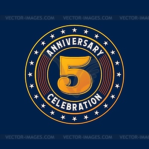 Birthday badge, anniversary label, jubilee seal - vector image