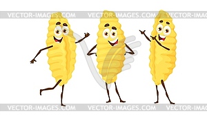 Cute funny macaroni pasta noodles character Vector Image