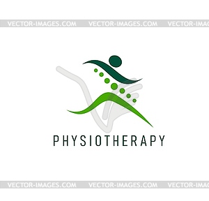 Physiotherapy, spine and back pain therapy icon - vector EPS clipart