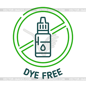 Dye free icon, natural no chemical colors sign - stock vector clipart