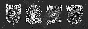 Viper, dragon, skeleton hand for tattoo or t-shirt - vector clip art
