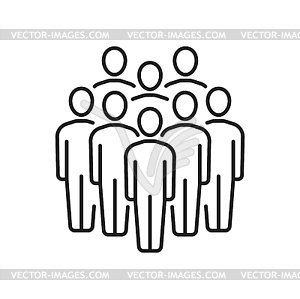 Meeting people communication discussion, thin line - royalty-free vector image