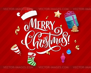 Merry Christmas holiday banner or background - royalty-free vector image