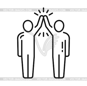 Help and support, people give high five each other - stock vector clipart