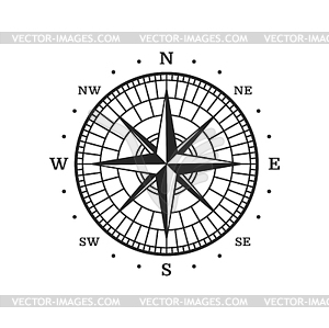 Старый компас, старинная карта \ - векторный эскиз