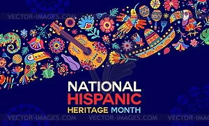 Ethnic National Hispanic Heritage Month flyer - royalty-free vector image