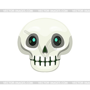 Cartoon Halloween skull emoji, eerie dead head - vector EPS clipart