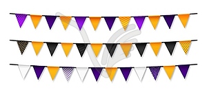 Realistic Halloween holiday garland pennant flags - vector clip art