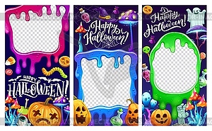 Halloween holiday social media templates, layouts - vector image