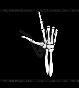 Рука скелета делает указывающий вверх жест - иллюстрация в векторе