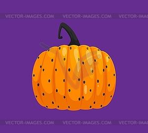 Halloween pumpkin with pattern ornament, holiday - vector clipart