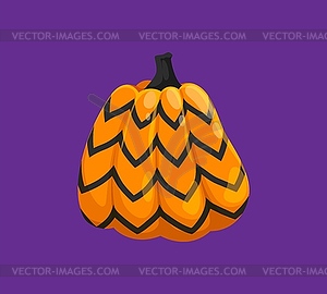 Halloween pumpkin painted with holiday ornament - vector clip art