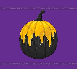 Halloween painted pumpkin with holiday ornament - vector image