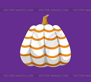 Halloween painted pumpkin with striped ornament - vector clip art