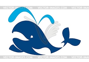 Whale icon, aquapark or aquatic water sport emblem - vector clipart