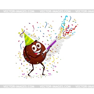 Cartoon macadamia nut shooting of popper - vector clip art