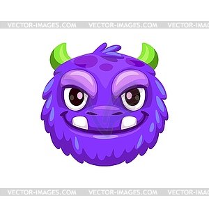 Cartoon halloween monster emoji, funny creature - vector clip art