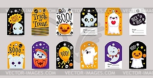 Halloween holiday gift tags badges - vector image