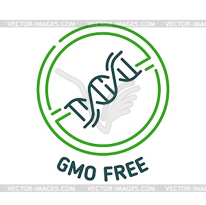 GMO free icon for non genetically modified product - vector image