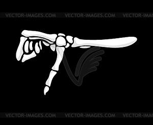 Skeleton hand gesture of thumb down or fist sign - vector clipart