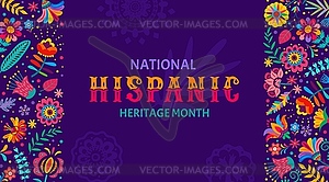 Баннер месяца национального испаноязычного наследия - рисунок в векторе
