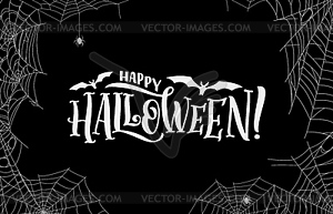 Halloween cobweb and spiders holiday background - vector clipart