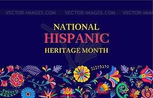 National hispanic heritage month festival banner - vector image